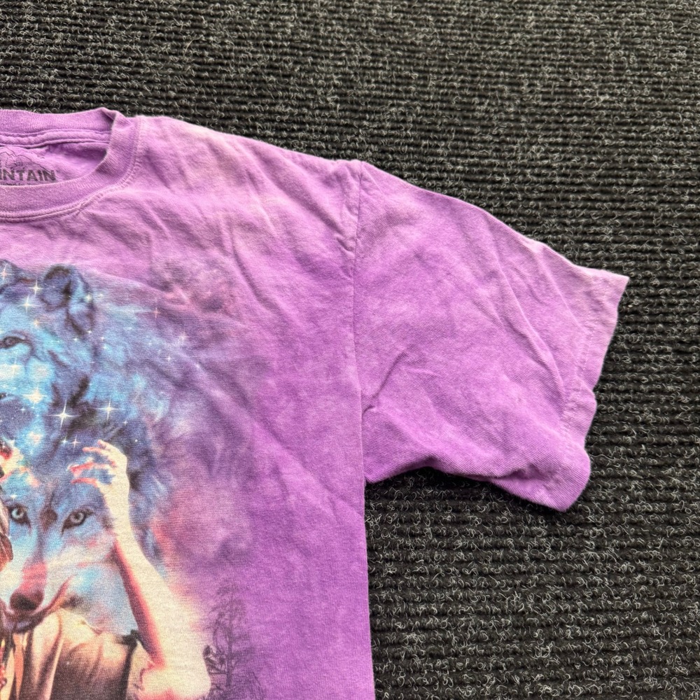 The Mountain Purple Tie Dye Wolf Native American Spirit T-Shirt Mens Medium 2008 - Picture 10 of 13